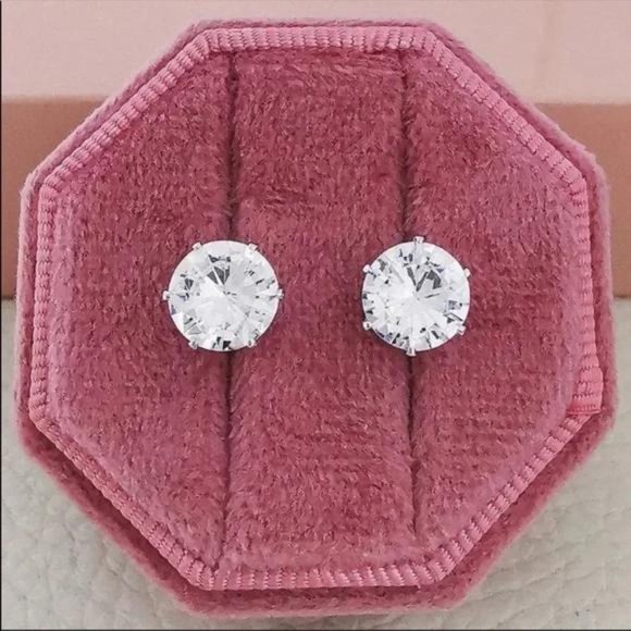 NEW 2.5 CT STERLING SILVER EARRINGS - Picture 2 of 5